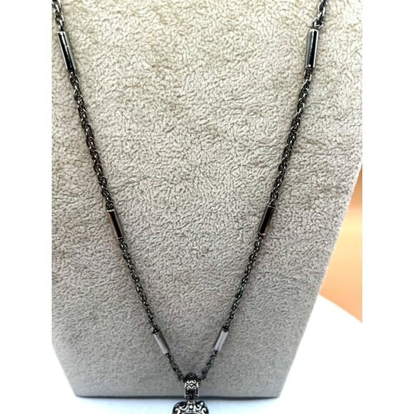 Vintage Silver Tone Charm Bracelet & Necklac Set   B41 - Picture 3 of 16